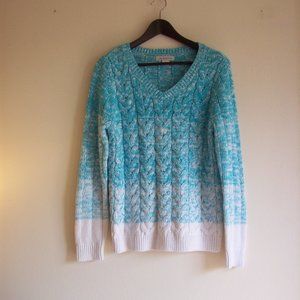 Liz Claiborne VNeck Cable Sweater SZ- L